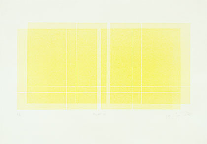 Gesa Puell, Titel "Zeilen II", 2003 Lithografie, 2 Farben