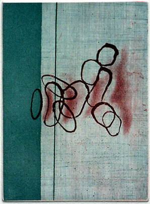 Thomas Sebening 01 Titel: smoke rings Technik: Aquatinta von 2 Platten Enstehungsjahr: 2002